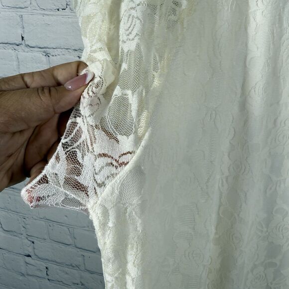 Lavish Tunic Lace Women Plus 3X Cream Romantic Femenine Crochet Cottage Blouse - Picture 10 of 11